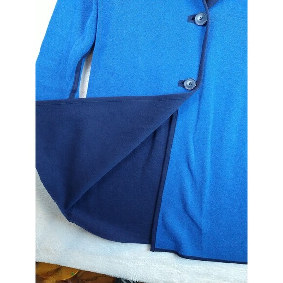 Chico's Zenergy Longline Hooded Jacket Reversible Blue Women’s Small Cardigan - Picture 6 of 11